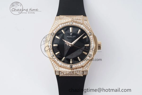 Fusion Orlinski RG APSF 1:1 Best Edtion Black Faceted Dial Diamonds Bezel on Black Rubber Strap A SoftTouch 6748