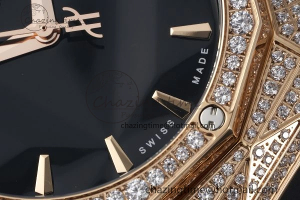 Fusion Orlinski RG APSF 1:1 Best Edtion Black Faceted Dial Diamonds Bezel on Black Rubber Strap A SoftTouch 6748