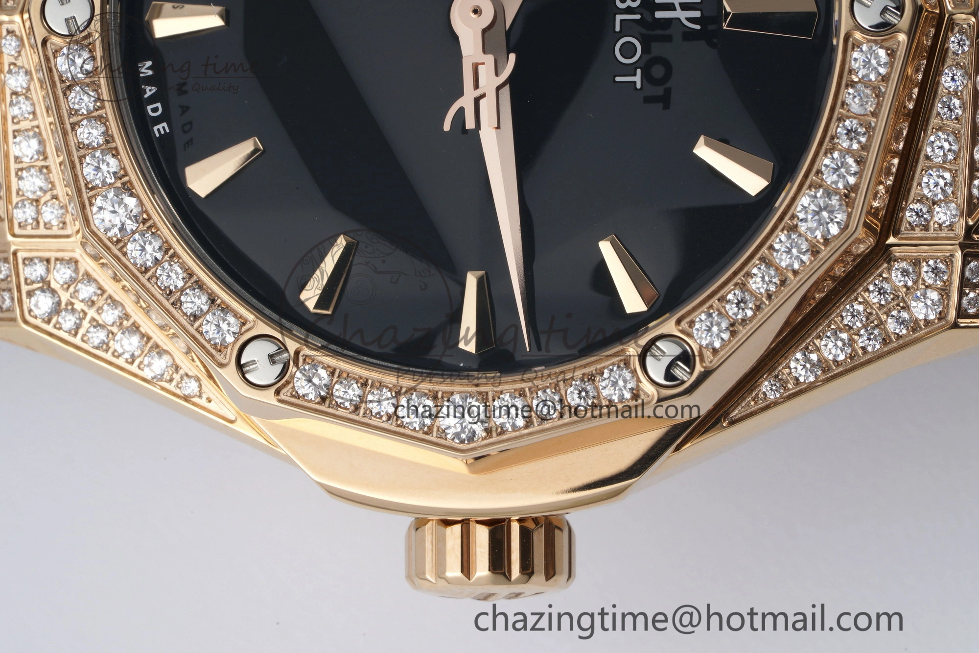 Fusion Orlinski RG APSF 1:1 Best Edtion Black Faceted Dial Diamonds Bezel on Black Rubber Strap A SoftTouch 6748