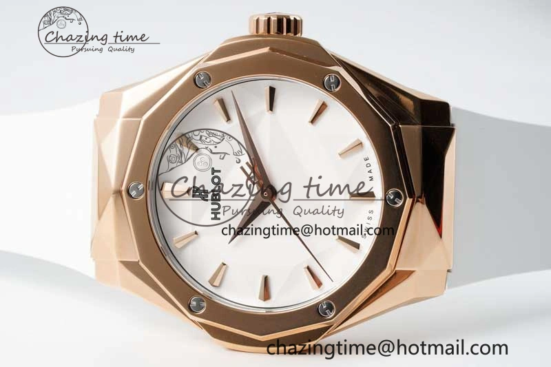 Affordable Fusion Orlinski RG APSF 1:1 Best Edtion White Faceted Dial on White Rubber Strap A 6760