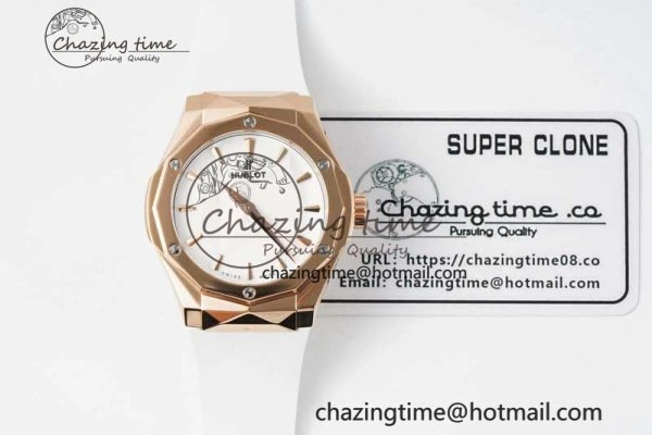 Affordable Fusion Orlinski RG APSF 1:1 Best Edtion White Faceted Dial on White Rubber Strap A 6760