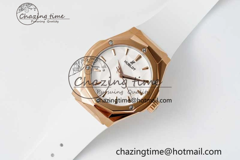 Affordable Fusion Orlinski RG APSF 1:1 Best Edtion White Faceted Dial on White Rubber Strap A 6760