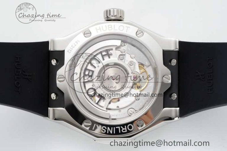 Fusion Orlinski SS APSF 1:1 Best Edtion Black Faceted Dial on Black Rubber Strap A Efficient 6770
