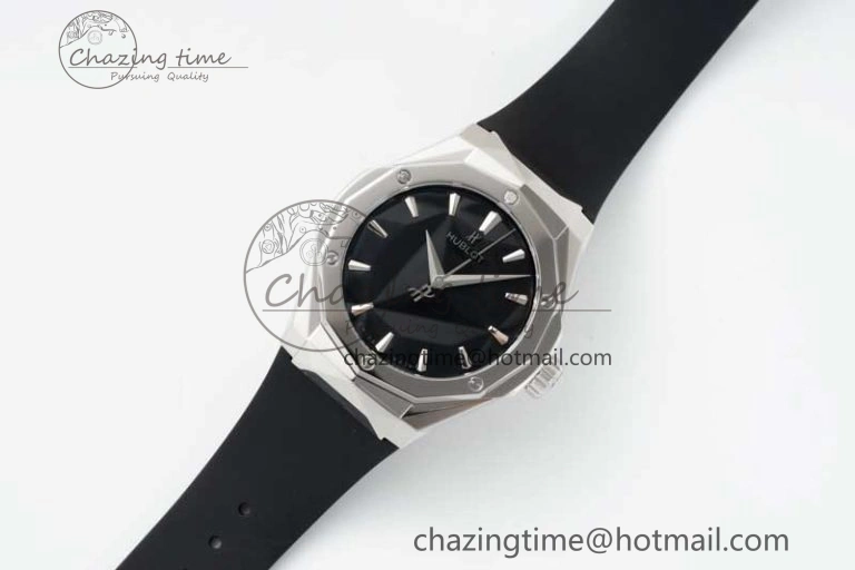 Fusion Orlinski SS APSF 1:1 Best Edtion Black Faceted Dial on Black Rubber Strap A Efficient 6770