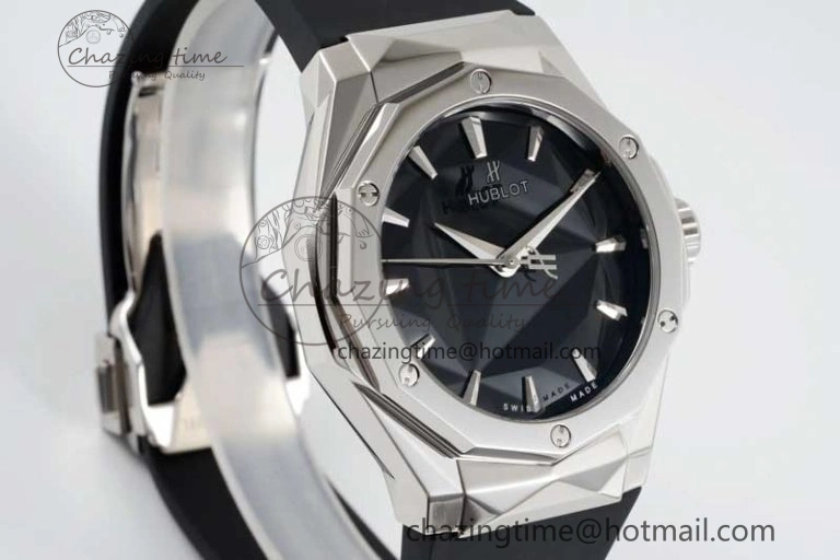 Fusion Orlinski SS APSF 1:1 Best Edtion Black Faceted Dial on Black Rubber Strap A Efficient 6770