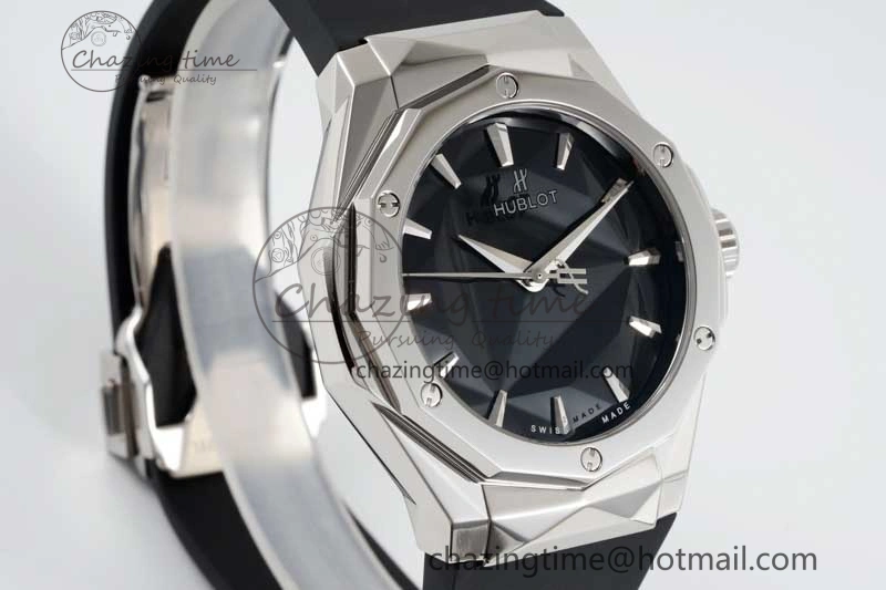 Fusion Orlinski SS APSF 1:1 Best Edtion Black Faceted Dial on Black Rubber Strap A Efficient 6770