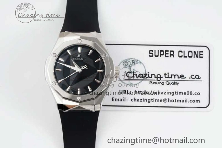 Fusion Orlinski SS APSF 1:1 Best Edtion Black Faceted Dial on Black Rubber Strap A Efficient 6770