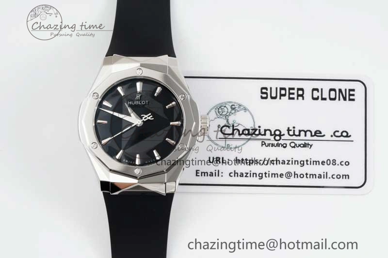 Fusion Orlinski SS APSF 1:1 Best Edtion Black Faceted Dial on Black Rubber Strap A Efficient 6770