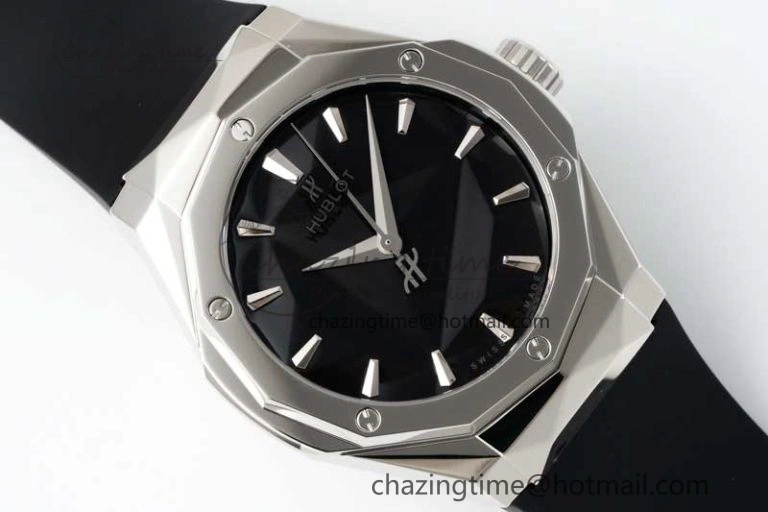 Fusion Orlinski SS APSF 1:1 Best Edtion Black Faceted Dial on Black Rubber Strap A Efficient 6770