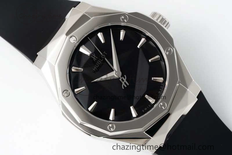 Fusion Orlinski SS APSF 1:1 Best Edtion Black Faceted Dial on Black Rubber Strap A Efficient 6770