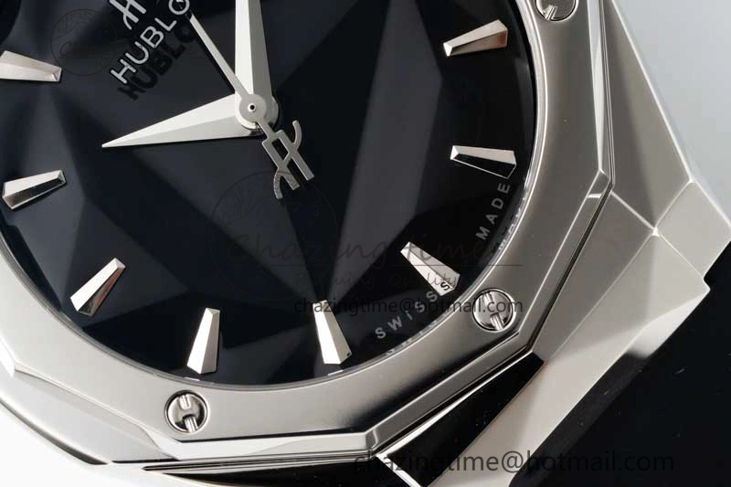 Fusion Orlinski SS APSF 1:1 Best Edtion Black Faceted Dial on Black Rubber Strap A Efficient 6770