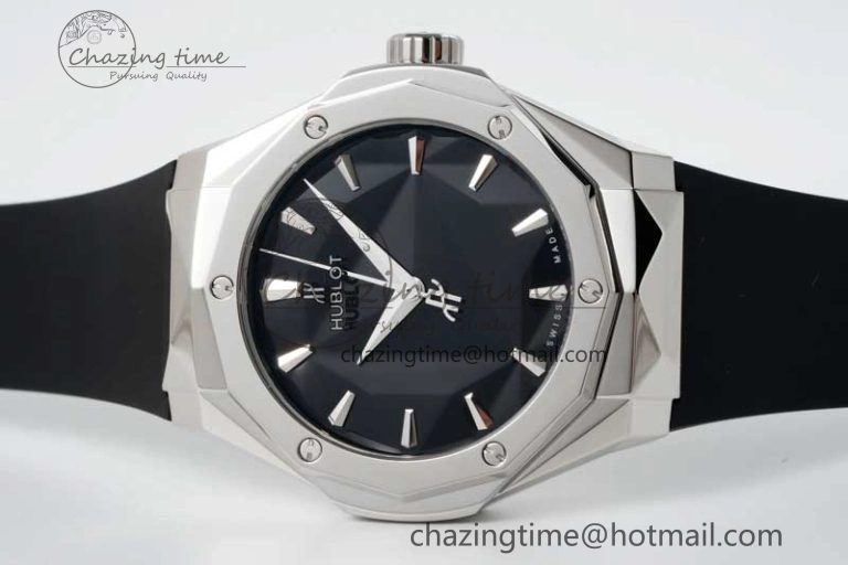 Fusion Orlinski SS APSF 1:1 Best Edtion Black Faceted Dial on Black Rubber Strap A Efficient 6770