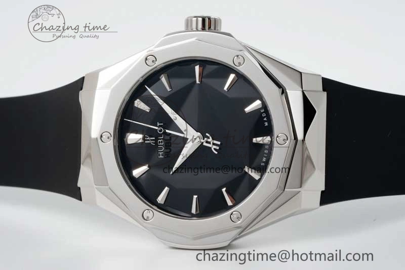 Fusion Orlinski SS APSF 1:1 Best Edtion Black Faceted Dial on Black Rubber Strap A Efficient 6770