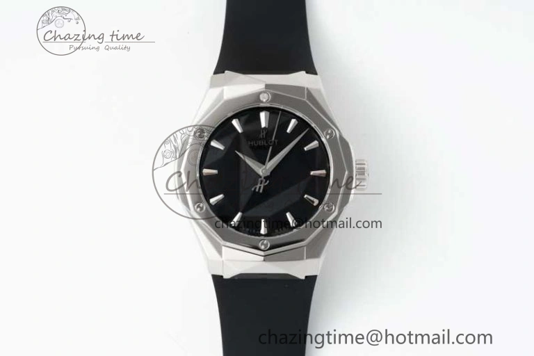 Fusion Orlinski SS APSF 1:1 Best Edtion Black Faceted Dial on Black Rubber Strap A Efficient 6770