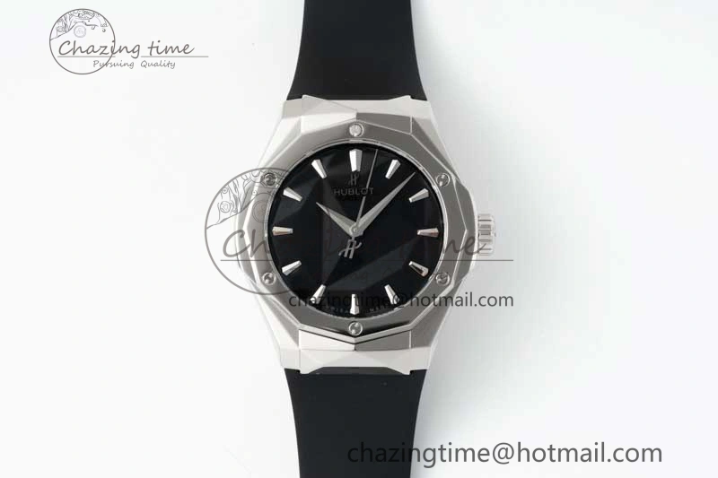 Fusion Orlinski SS APSF 1:1 Best Edtion Black Faceted Dial on Black Rubber Strap A Efficient 6770