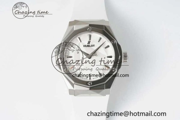 Effortless Fusion Orlinski SS APSF 1:1 Best Edtion White Faceted Dial on White Rubber Strap A 6759