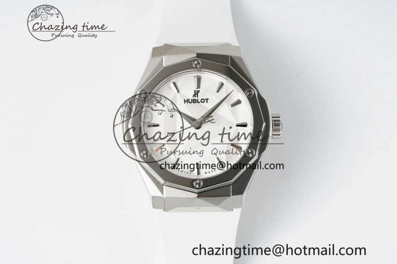 Effortless Fusion Orlinski SS APSF 1:1 Best Edtion White Faceted Dial on White Rubber Strap A 6759