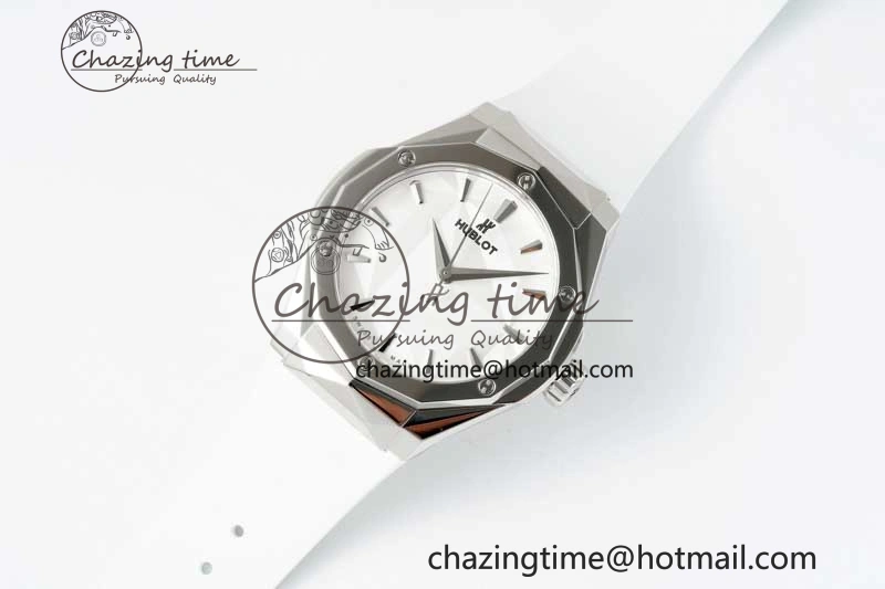 Effortless Fusion Orlinski SS APSF 1:1 Best Edtion White Faceted Dial on White Rubber Strap A 6759