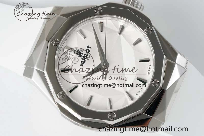 Effortless Fusion Orlinski SS APSF 1:1 Best Edtion White Faceted Dial on White Rubber Strap A 6759