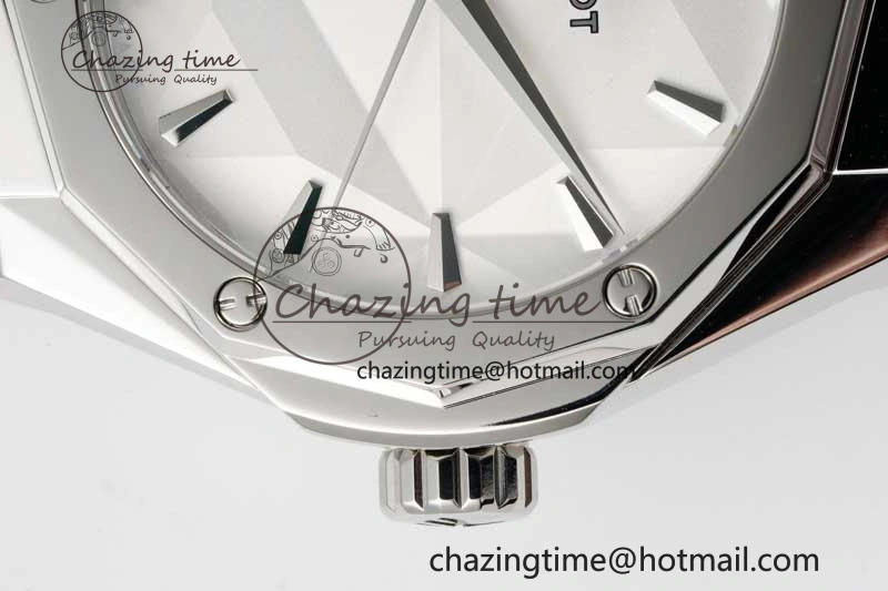 Effortless Fusion Orlinski SS APSF 1:1 Best Edtion White Faceted Dial on White Rubber Strap A 6759