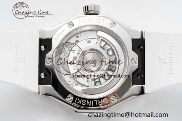 Effortless Fusion Orlinski SS APSF 1:1 Best Edtion White Faceted Dial on White Rubber Strap A 6759