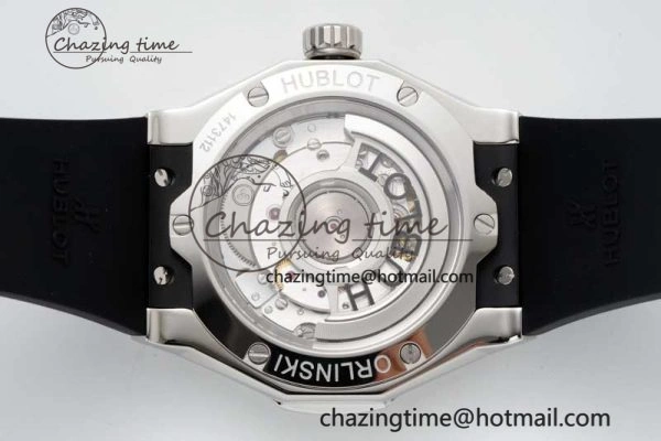 Sleek Fusion Orlinski SS Full Diamonds APSF 1:1 Best Edtion Black Faceted Dial on Black Rubber Strap A 6761