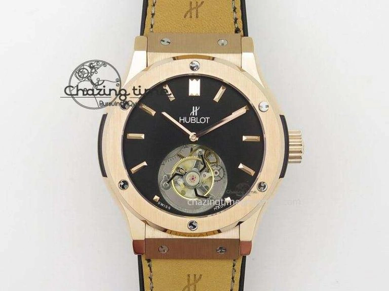 Fusion RG Black Dial Flying Tourbillion On Gummy Strap Affordable 6977