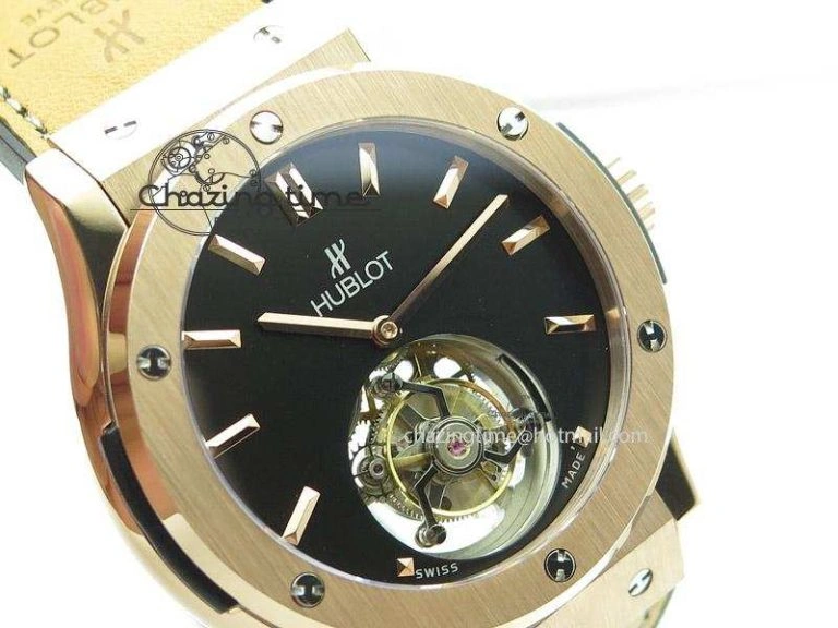 Fusion RG Black Dial Flying Tourbillion On Gummy Strap Affordable 6977