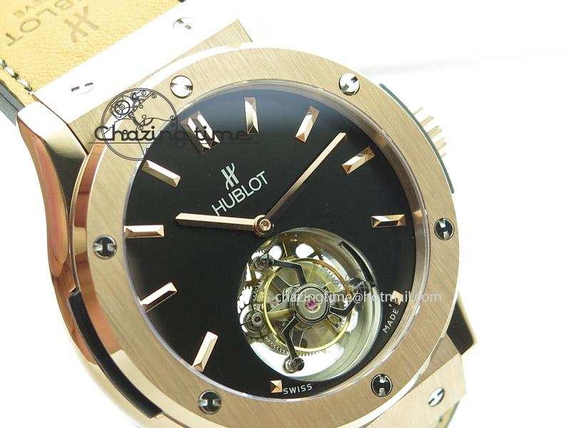Fusion RG Black Dial Flying Tourbillion On Gummy Strap Affordable 6977