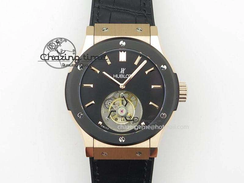 Fusion RG Black Dial Flying Tourbillion On Gummy Strap EasyMatch 6982