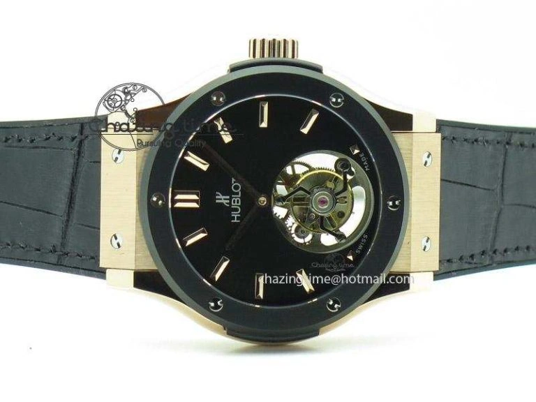 Fusion RG Black Dial Flying Tourbillion On Gummy Strap EasyMatch 6982