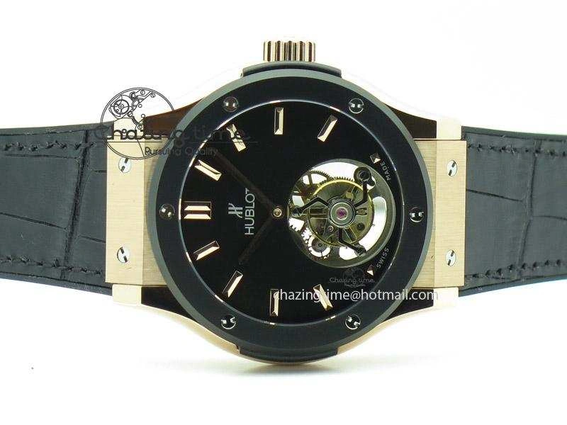 Fusion RG Black Dial Flying Tourbillion On Gummy Strap EasyMatch 6982