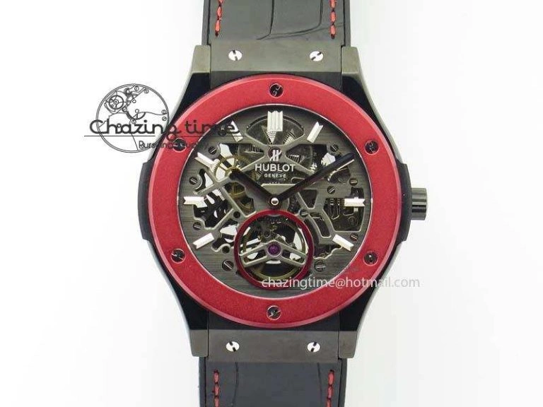 Fusion RG Black Dial Flying Tourbillion On Gummy Strap Affordable 6977