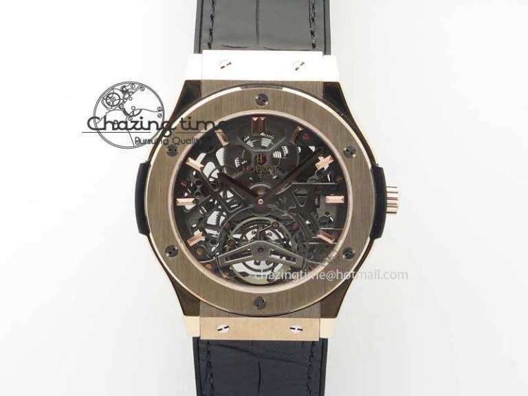 Fusion RG Black Dial Flying Tourbillion On Gummy Strap Affordable 6977