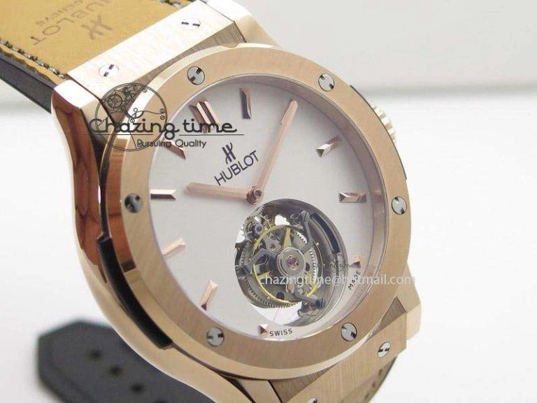 Cozy Fusion RG White Dial Flying Tourbillion On Gummy Strap 6984