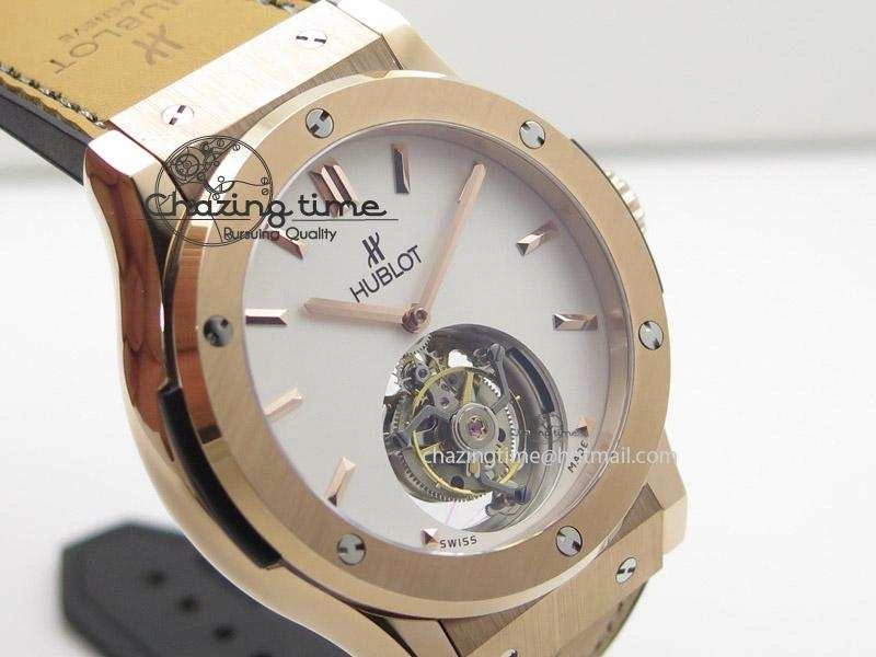 Cozy Fusion RG White Dial Flying Tourbillion On Gummy Strap 6984