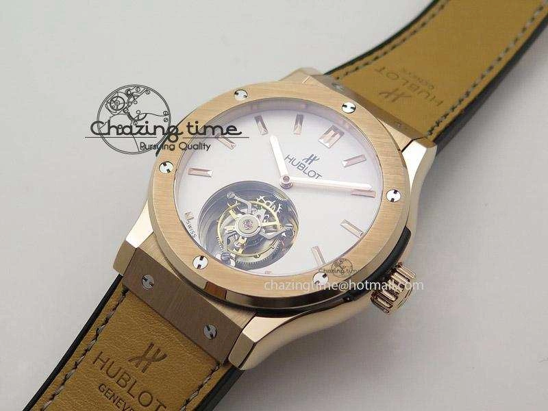 Cozy Fusion RG White Dial Flying Tourbillion On Gummy Strap 6984
