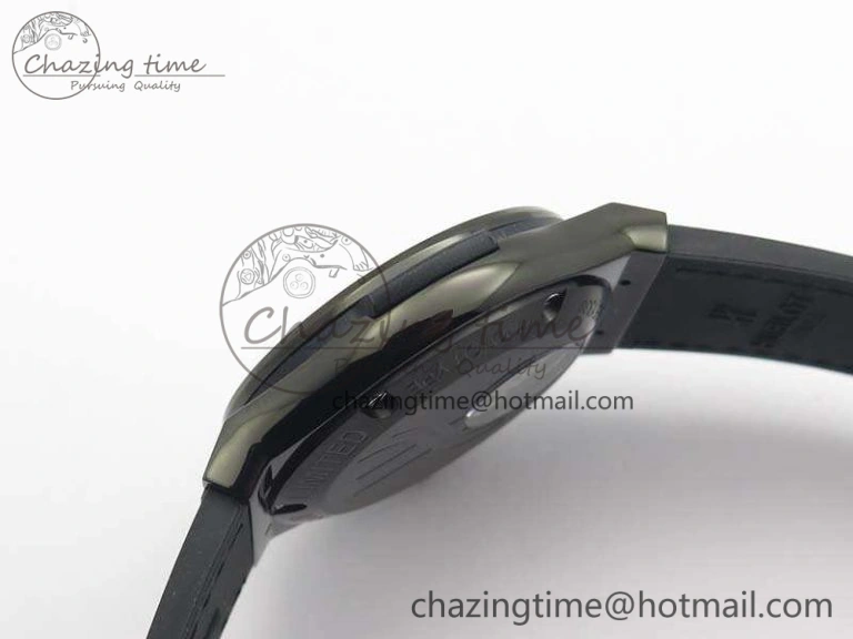 Versatile Fusion Real Tourbillon 45mm PVD TF Best Edition Black Dial On Gummy Strap 6946