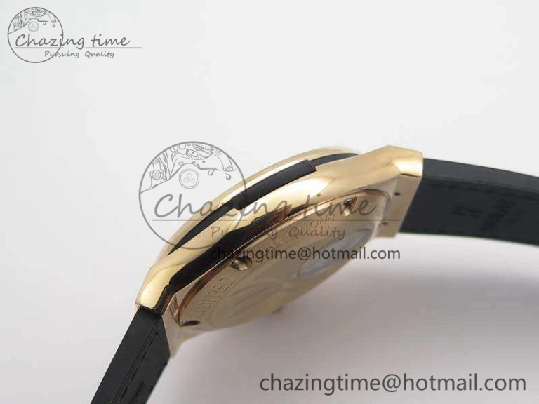 Fusion Real Tourbillon 45mm RG TF Best Edition Black Dial On Black Gummy Strap WrinkleFree 6939