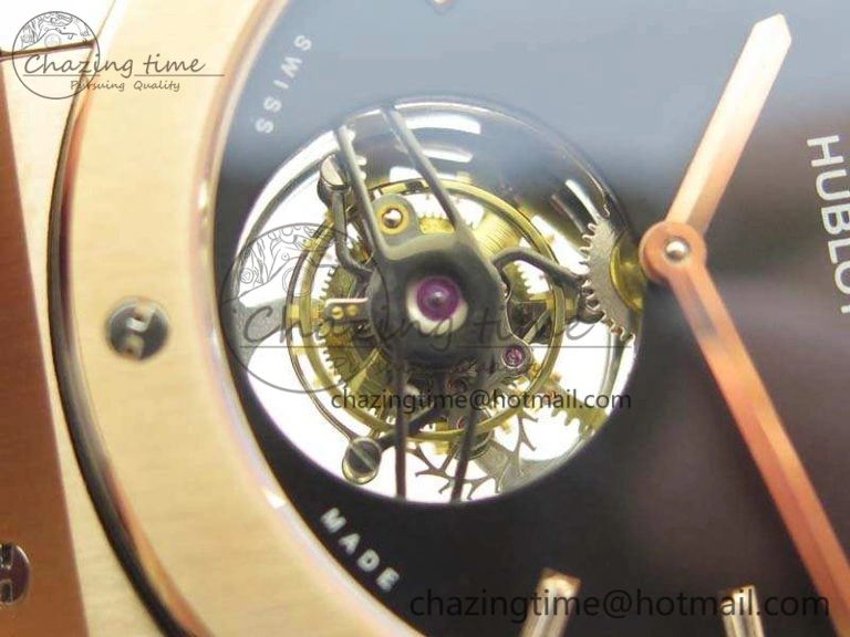 Fusion Real Tourbillon 45mm RG TF Best Edition Black Dial On Black Gummy Strap WrinkleFree 6939