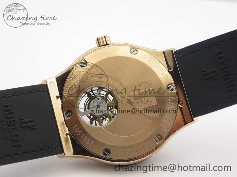 Fusion Real Tourbillon 45mm RG TF Best Edition White Dial On Black Gummy Strap Neat 6940