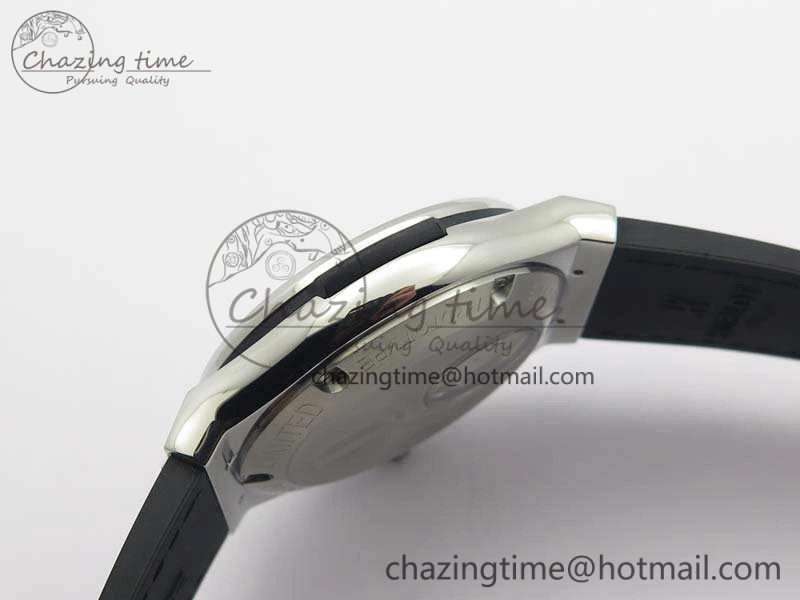 SmoothTexture Fusion Real Tourbillon 45mm SS TF Best Edition Black Dial On Gummy Strap 6947