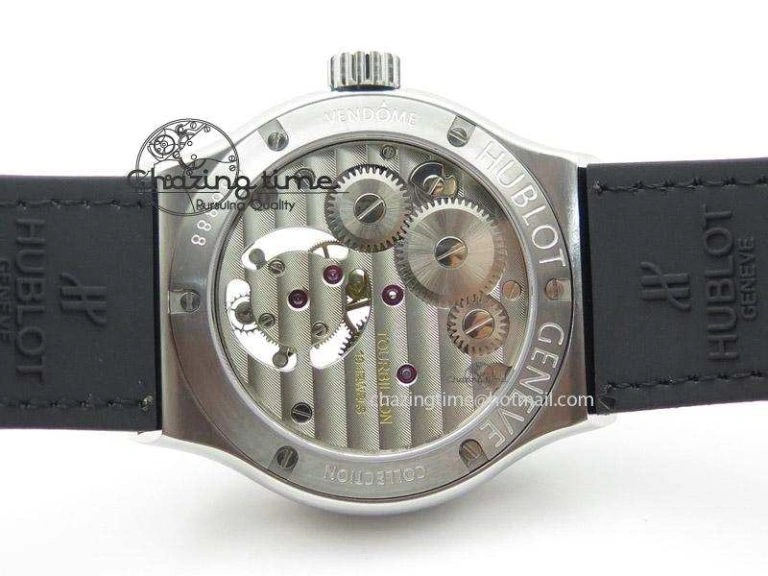 GoAnywhere Fusion SS Black Dial Flying Tourbillion On Gummy Strap 6986