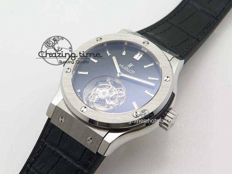 GoAnywhere Fusion SS Black Dial Flying Tourbillion On Gummy Strap 6986