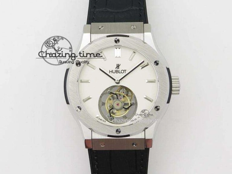 Fusion SS White Dial Flying Tourbillion On Gummy Strap TechFriendly 6983