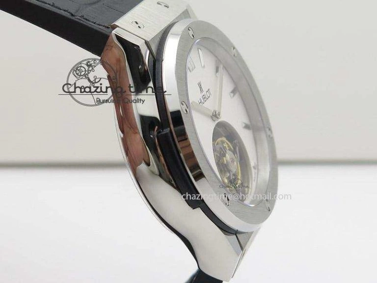 Fusion SS White Dial Flying Tourbillion On Gummy Strap TechFriendly 6983