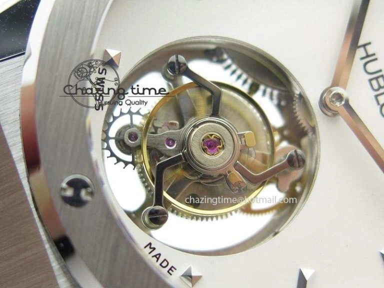 Fusion SS White Dial Flying Tourbillion On Gummy Strap TechFriendly 6983