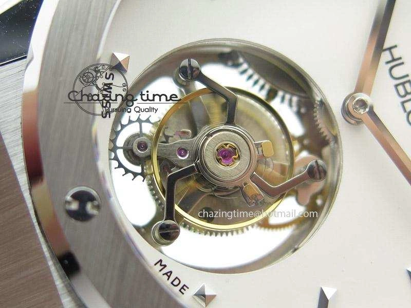 Fusion SS White Dial Flying Tourbillion On Gummy Strap TechFriendly 6983