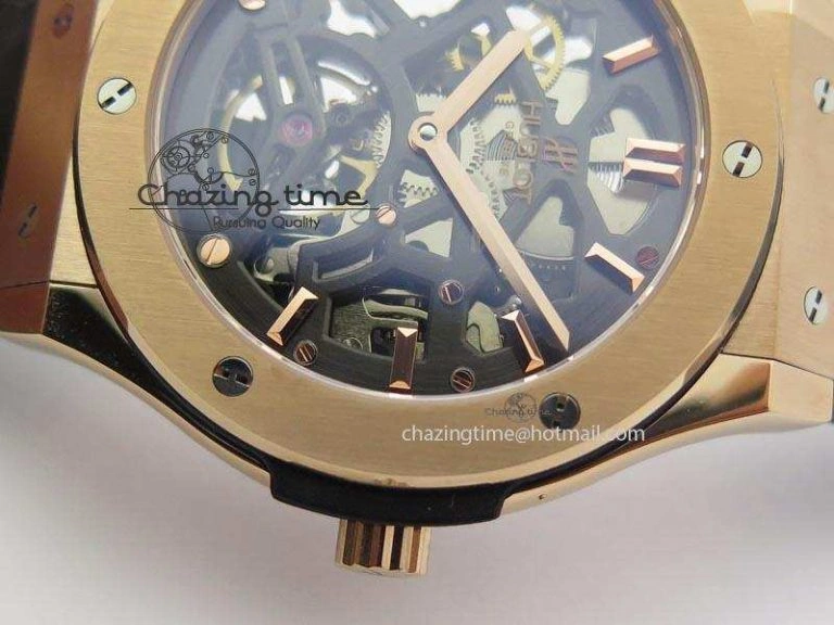 EasyMatch Fusion Tourbillon 45mm RG TF Best Edition Skeleton Dial On Black Gummy Strap A23J 6969