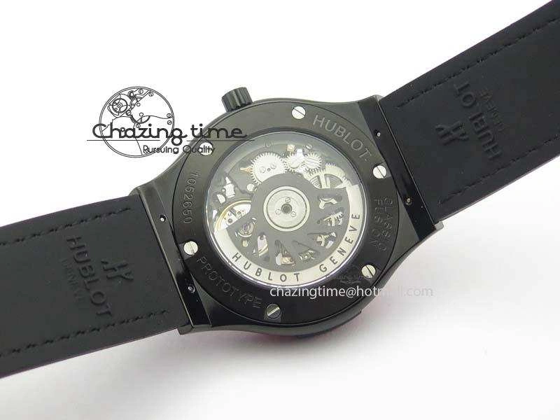 Fusion Tourbillon 45mm TF Best Edition Red Bezel Skeleton Dial On Gummy Strap A23J Versatile 6963